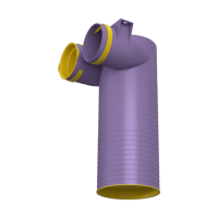 Присоединительная коробка Provent VPP 125/75×2 на 2 выхода, угловая круглая