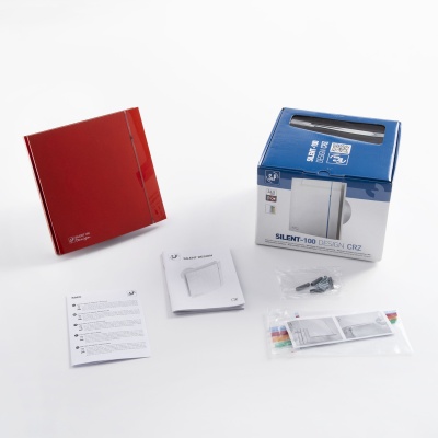 Вытяжной вентилятор с обратным клапаном Soler Palau SILENT-100 CRZ RED DESIGN 4C