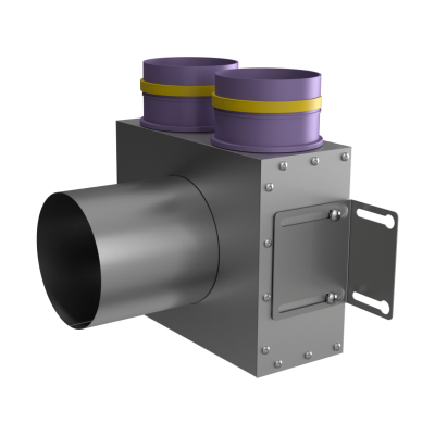 Присоединительная коробка потолочная Provent VPS 125/90×2 на 2 выхода, круглая