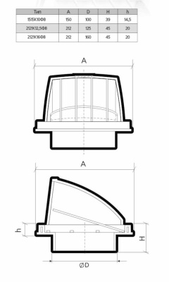 Вентиляционная решетка прямоугольная с козырьком ЭРА 1515К12,5ФВ
