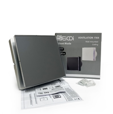 Вытяжной вентилятор Seicoi 100 Silver Grey Glass SNAD04-01